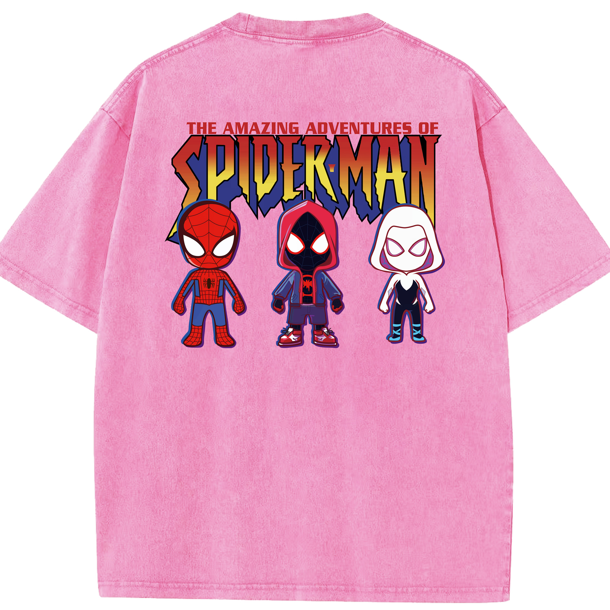 （画像用） Spider Man スパイダーマン 綿100% ヴィンテージ風 半袖Tシャツ（背面プリント）